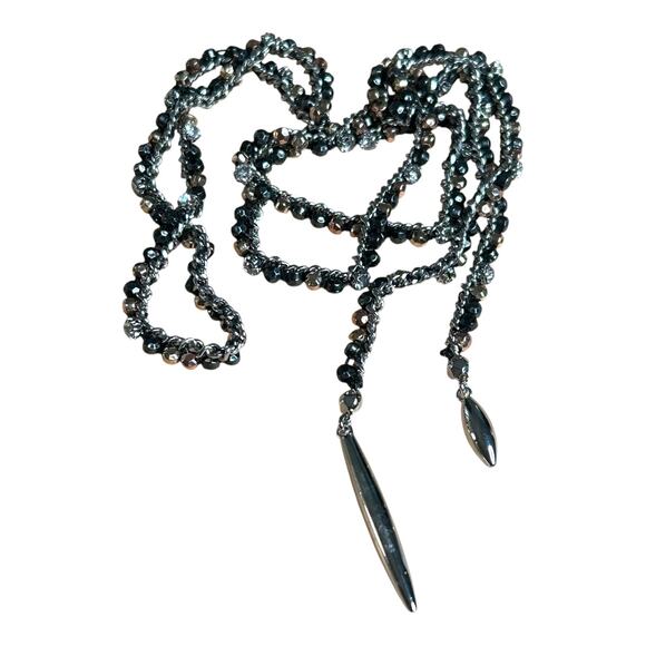 Stella & Dot Zoe Lariat Necklace Multi Color Metal Beads and Rhinestones - Picture 4 of 4